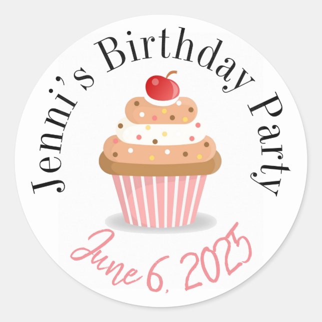 Personalised birthday stickers  (Front)