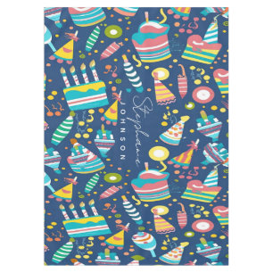 Personalised Birthday Tablecloth, Custom Name Tablecloth