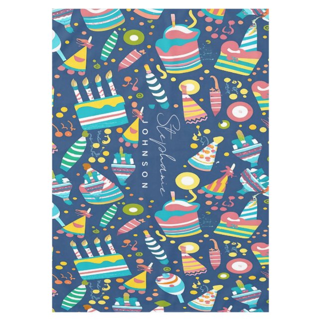 Personalised Birthday Tablecloth, Custom Name Tablecloth (Front)