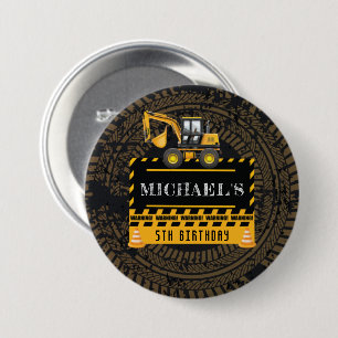 Personalised Birthday Under Construction 7.5 Cm Round Badge