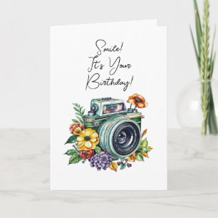 Personalised Birthday   Vintage Camera Card