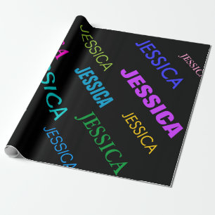 Personalised Birthday wrapping paper Neon colour