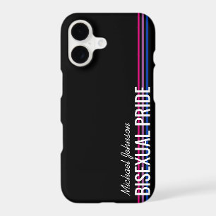 Personalised Bisexual Flag Colour Stripes Black