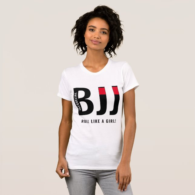 Personalised BJJ Jiu Jitsu Black Belt Woman's T-Shirt (Front Full)