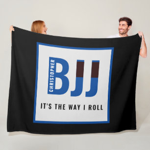 Personalised BJJ Jiu Jitsu Competition Blue Belt Fleece Blanket