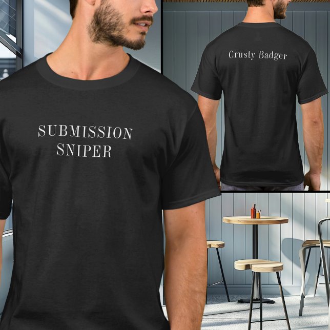 Personalised BJJ Jiu Jitsu Submission Sniper Black T-Shirt (Personalized Submission Sniper Black tshirt)