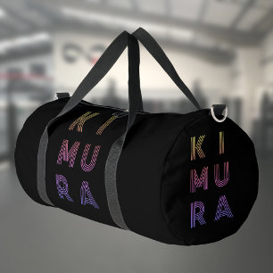 Personalised BJJ Kimura Submission Jiu Jitsu Black Duffle Bag