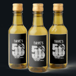 Personalised Black 50th Any Birthday Party Favour  Wine Label<br><div class="desc">Black Personalised 50th Any Birthday Party mini wine  labels</div>