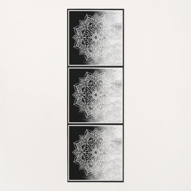 Personalised Black  Abstract Zen Mandala Yoga Mat (Front)