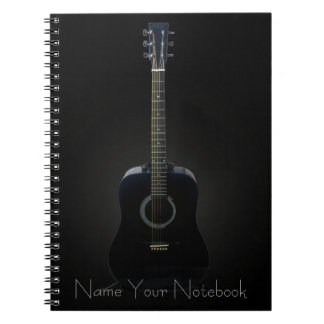 Personalised Black Acoustic Guitar Music Notebook