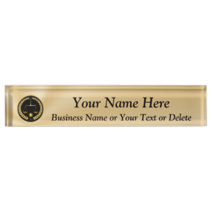 Personalised Black and Gold Attorney Name Plate