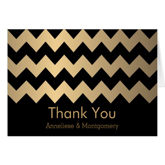 Personalised Black and Gold Chevron - Blank (Front Horizontal)