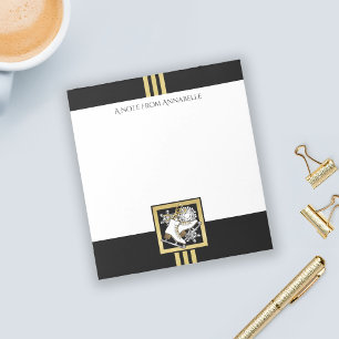 Personalised Black and Gold Glitter Ice Skating Notepad