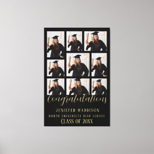 Personalised Black And Gold Graduation Canvas Print