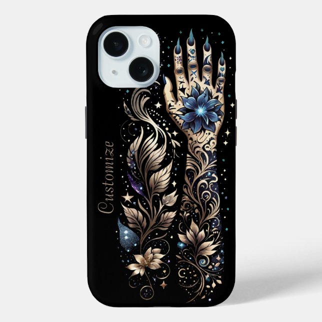 Personalised Black And Gold Hand Tattoo Case-Mate iPhone Case (Back)