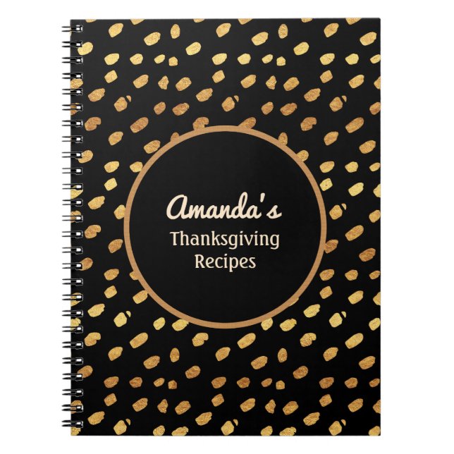 Personalised Black and Gold Monogram Journal (Front)