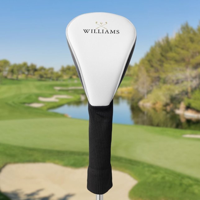 Personalised Black And Gold Name Golf Clubs Golf Head Cover (Personalized Black And Gold Name Golf Clubs Golf Head Cover)