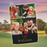 Personalised Black And Gold Photo Collage Golf Towel<br><div class="desc">Personalise with your 4 special photos and name in classic typography to create a unique golf gift and keepsake for any golfer. Designed by Thisisnotme©</div>
