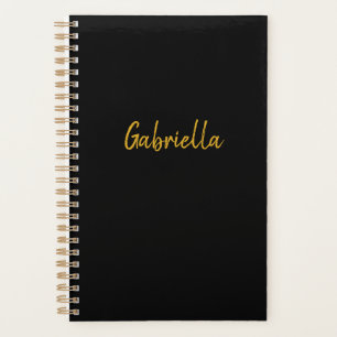 Personalised Black and Gold Planner