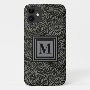 Personalised Black and Grey Botanical Monogram Case-Mate iPhone Case