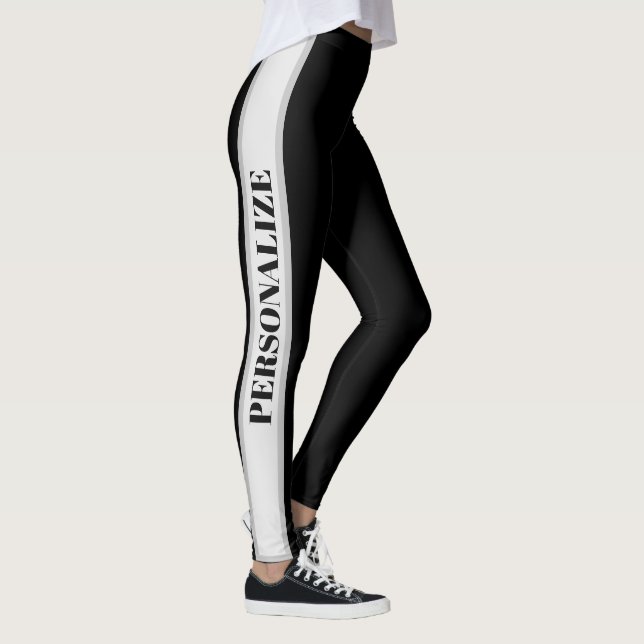 Personalised Black And  Grey Leggings  (Right)