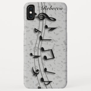 Personalised Black and Grey Musical Notes Case-Mate iPhone Case