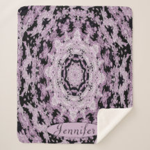 Personalised Black and Lavender Floral Mandala