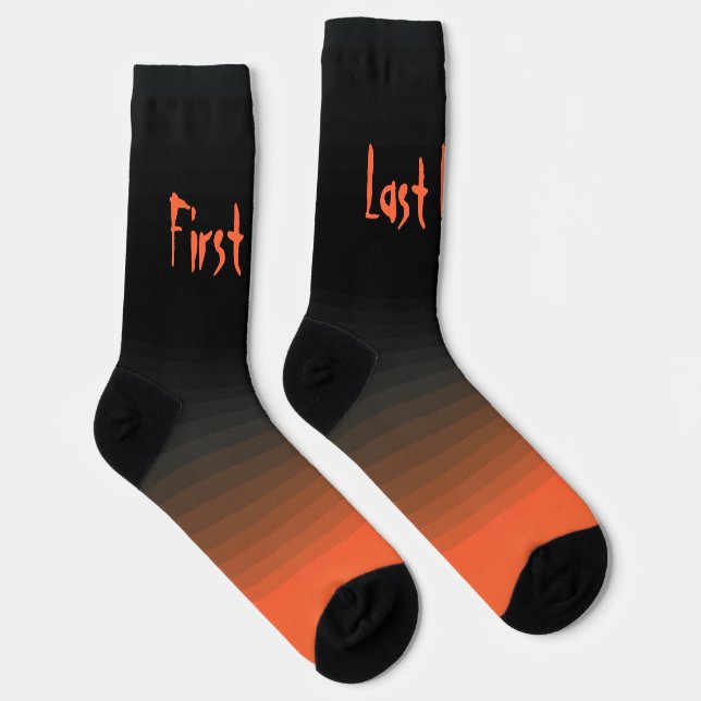 Personalised Black and Orange  Socks (Right)