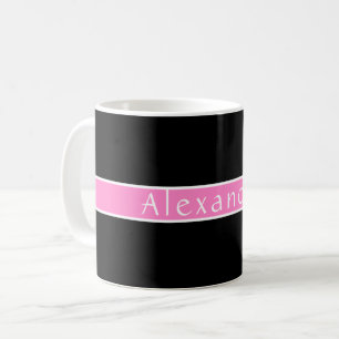 Personalised Black and Pink Coffee Mug