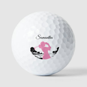 Personalised Black and Pink Women’s Golf Balls