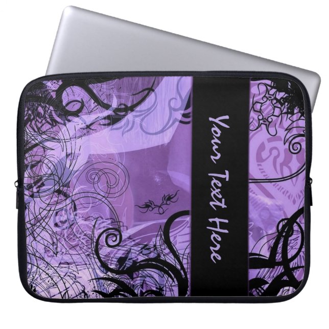 Personalised Black and Purple Goth Pattern Sleeve (Front)