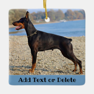 Personalised Black and Tan Doberman Pinscher Ceramic Ornament