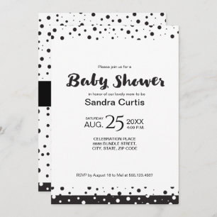 Personalised, black and white, Baby shower Invitation