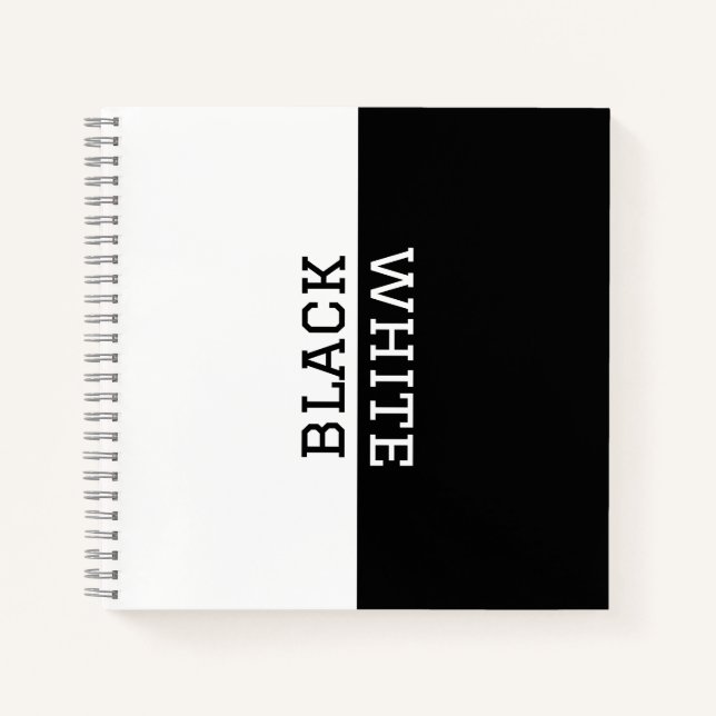 Personalised Black and White Elegant Inspirational Notebook (Front)