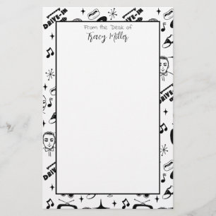 Personalised Black and White Fifties Style Retro   Stationery