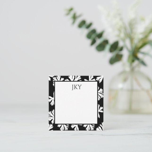 Personalised Black and White  Flat Note Card (Standing Front)