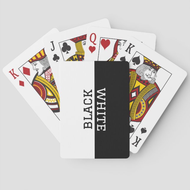 Personalised Black and White Mirror Text Elegant Playing Cards (Back)