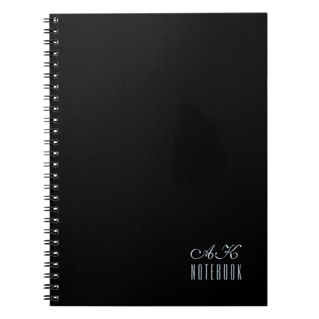 Personalised Black and White Monogram  Notebook (Front)