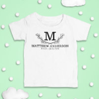 Personalised Black And White Name Monogram Age