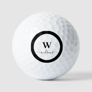 Personalised black and white Name signature Gol Golf Balls