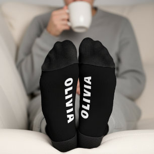 Personalised Black and White Name Socks