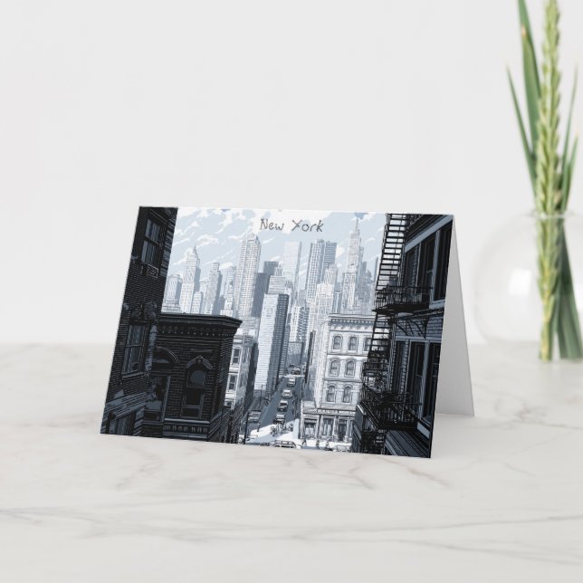 Personalised Black and White New York NYC card (Front)