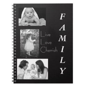 Personalised Black and White Photo Family Notebook