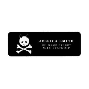 Personalised Black and White Pirate panda