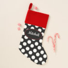 Personalised Black And White Polka Dot Stocking