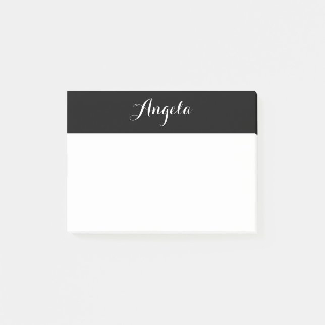 Personalised Black and White Post-it Notes (Front)