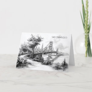 Personalised Black and White San Francisco Card