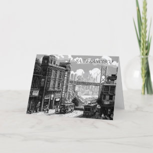 Personalised Black and White San Francisco Card