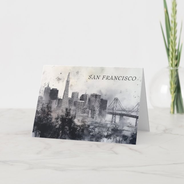 Personalised Black and White San Francisco card (Front)