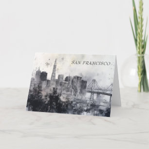 Personalised Black and White San Francisco card
